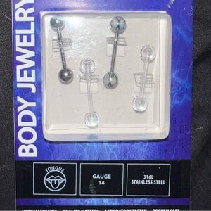 4-pk of 14gauge stainless steel barbells